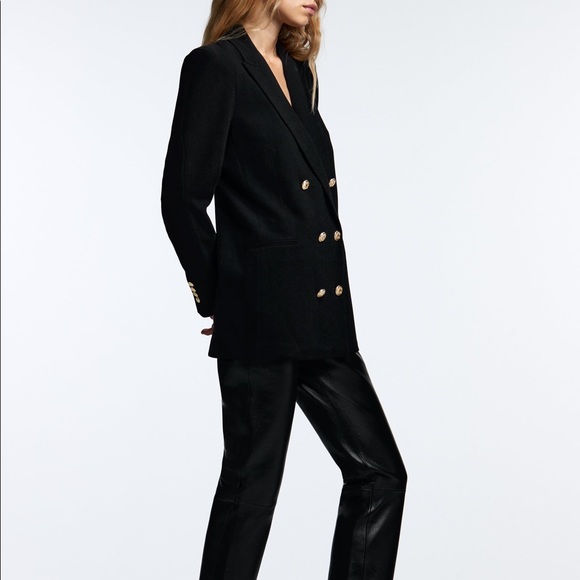 ZARA LONG BLAZER WITH GOLD BUTTONS - Picture 6 of 15